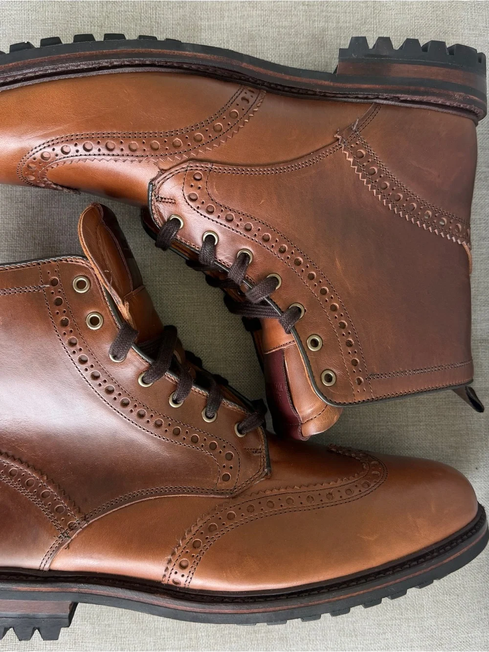 Allen Edmonds Chapman Wingtip Boots Brown Leather Sz 12 EEE